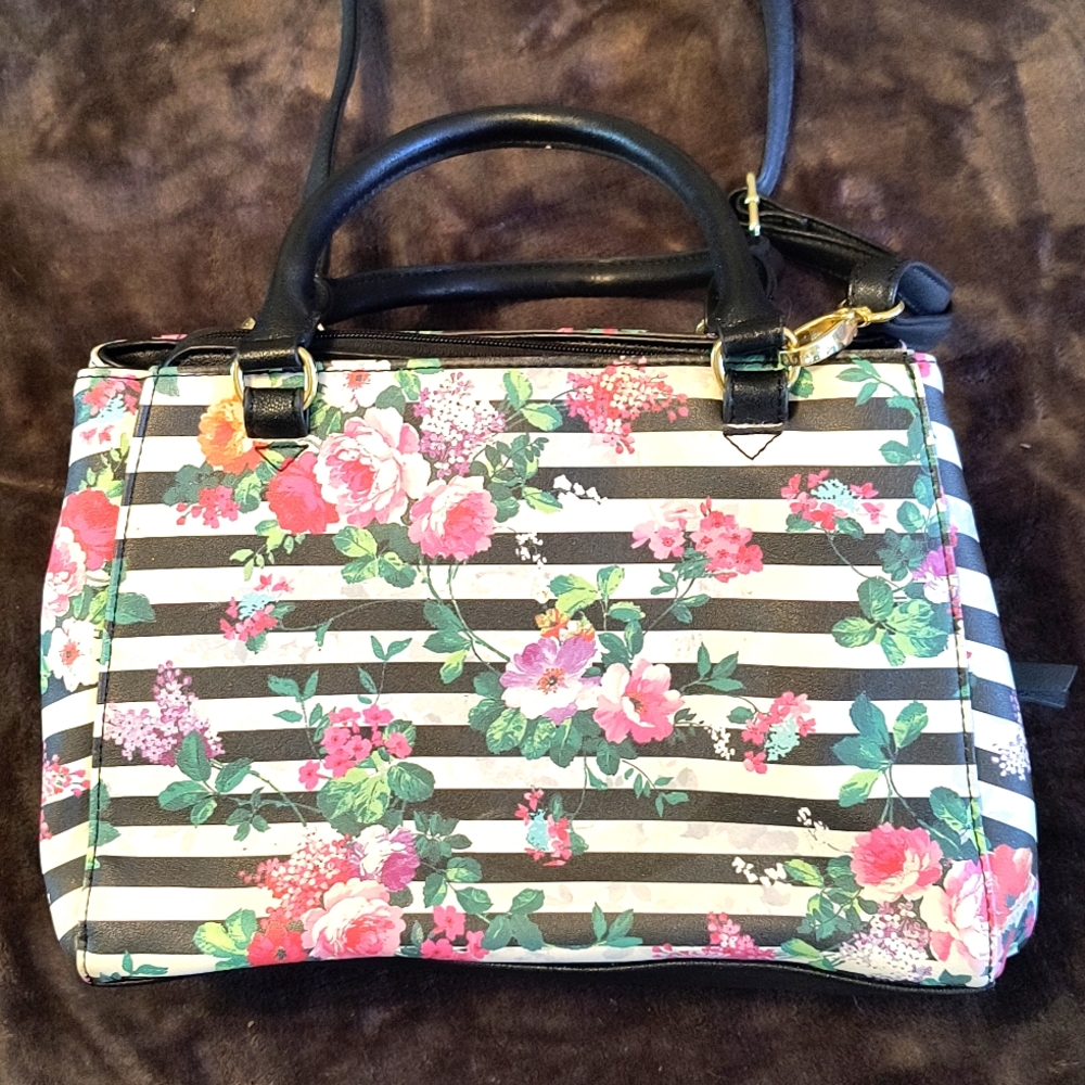 Nicole Miller Floral Pattern Satchell - Picture 4 of 7